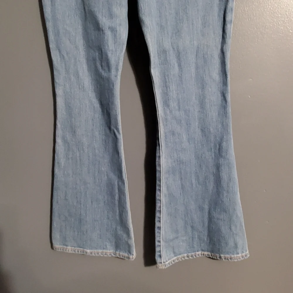 OshKosh B'gosh Blue Flare Girls Jeans High Adj Waist Light Wash Size 12